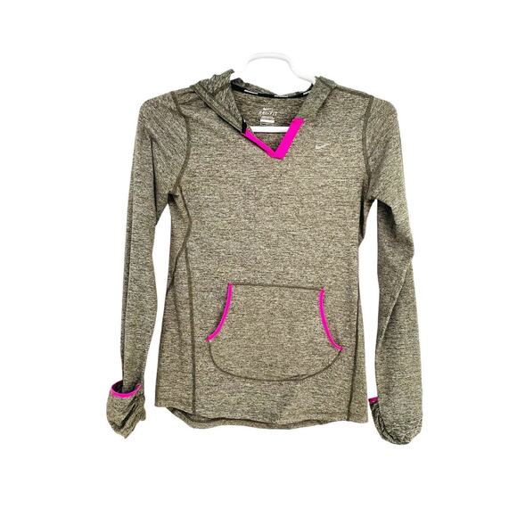 Nike Running Element Hoodie Womens S Gray‎ Marled Hot Pink Small - Picture 1 of 10